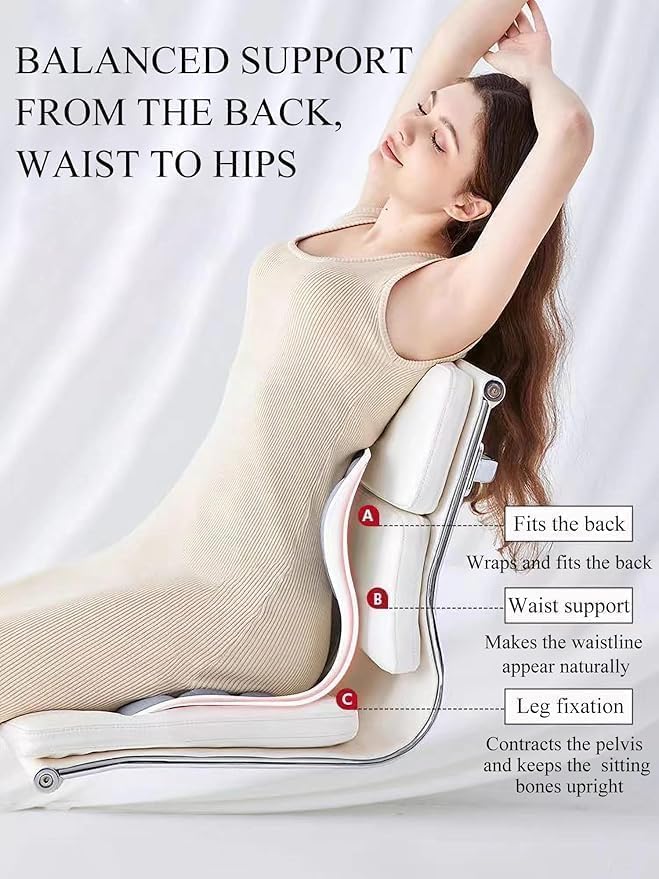Image of Flygon Lower Back Support Chair Posture Corrector for Kids & Adults - Ergonomic Cushion for Floor Seats & Office - Multicolor - Orthopedic Body Positioner with Lumbar Support