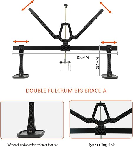 Miniatura 8 de GRAUTOSPOT 33.465 in Car Dent Pull Lever Bar Kit 6 Garra Gancho Extractor Anillos Aluminio Auto Cuerpo US (negro)