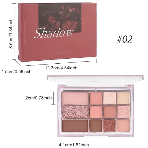 Miniatura 6 de Paleta de sombras de ojos mate con brillo azul y verde. Paleta de polvo de brillo dorado beige natural de larga duración. Maquillaje de ojos