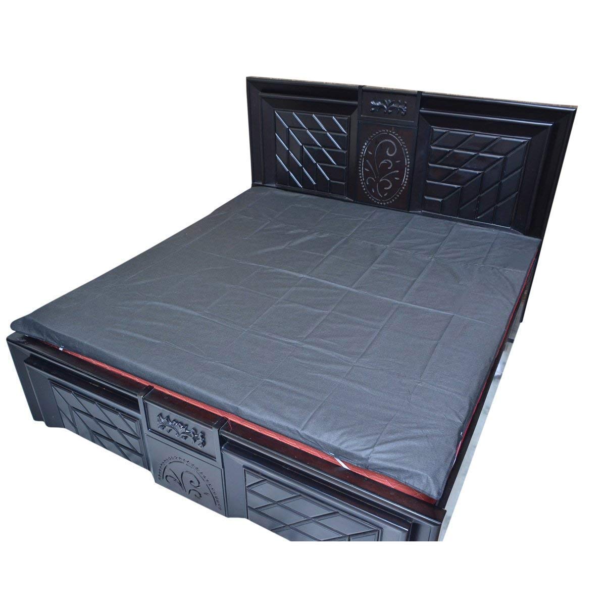 Nav Enterprises Waterproof Mattress Protector Queen Size 60x75 inces Polyester Grey-image-42
