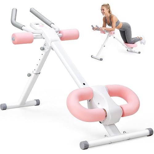 DUMOS Ab Workout Equipment for Home Gym, Exercise Machine Abs Trainer, Full Body Fitness System Adjustable for Abdominal Stomach Training, LCD Display, Knee Protection