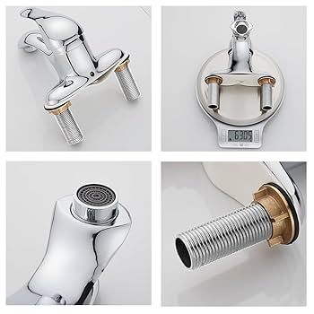 Amazon | Maynosi 洗面水栓 洗面台蛇口 2穴 洗面用混合