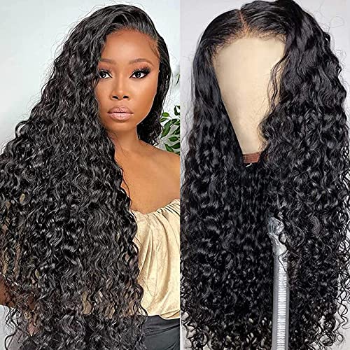Water Wave Lace Front Wigs Human Hair,Curly Lace Front Wigs Human Hair Wigs For Black WomenGlueless 4x4 Closure Human Hair Wigs Pre Plucked With Baby Hair