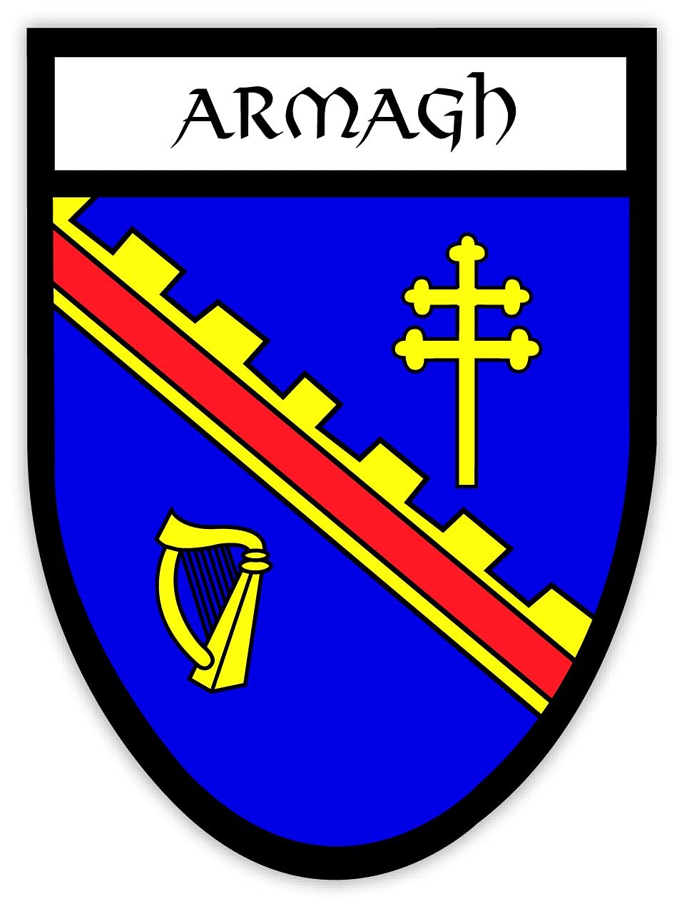 Armagh Irish County Crest Shield Car Bike Sticker Decal Northern Ireland