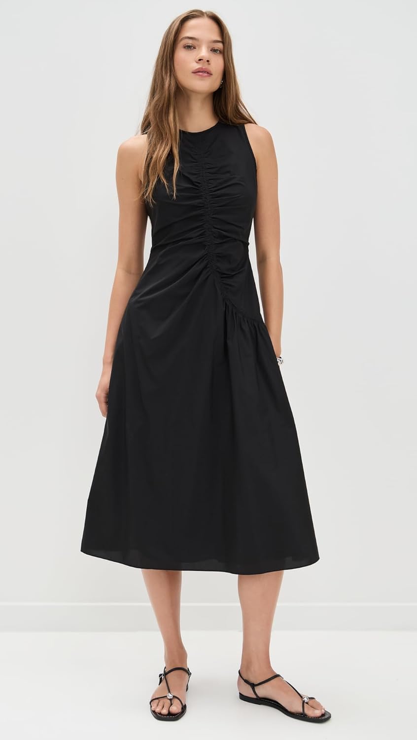 Theory Women's Asymmetrical Ruched Tank Dress - Image 2