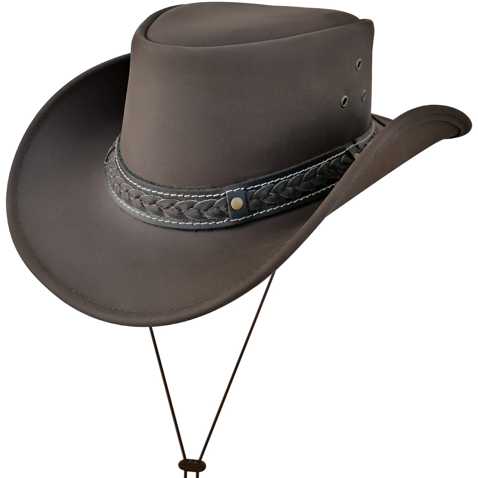 BRANDSLOCK Leather Cowboy Hat for Men 