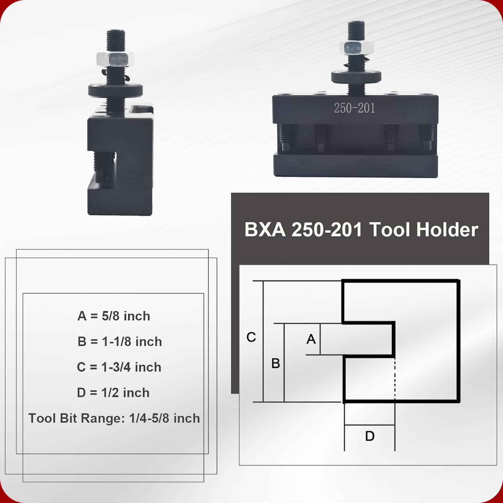 findmall BXA #1 250-201 Quick Change Tool Post, Turning Facing Tool Holder — Amazon image 2