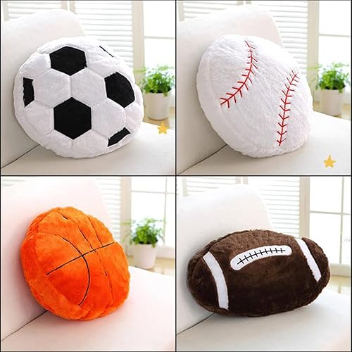 Miniatura 3 de Cojín de felpa de baloncesto de 13.8 pulgadas, almohada de pelota deportiva suave, duradera, interactiva, regalos para decoración de habitación de