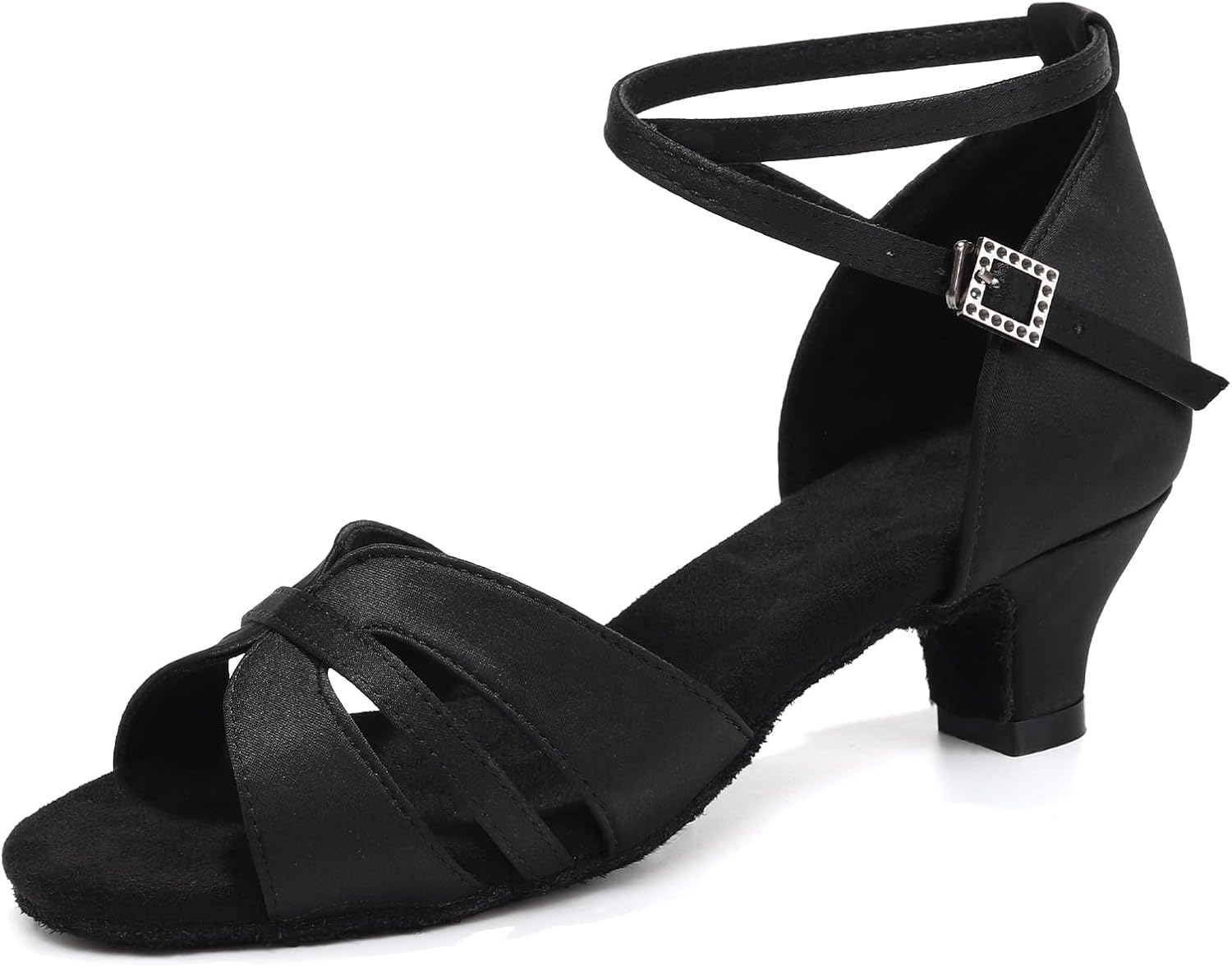 Latin Dance Shoes Girls Satin Buckle Ballroom Salsa Tango Professional Practice Dance