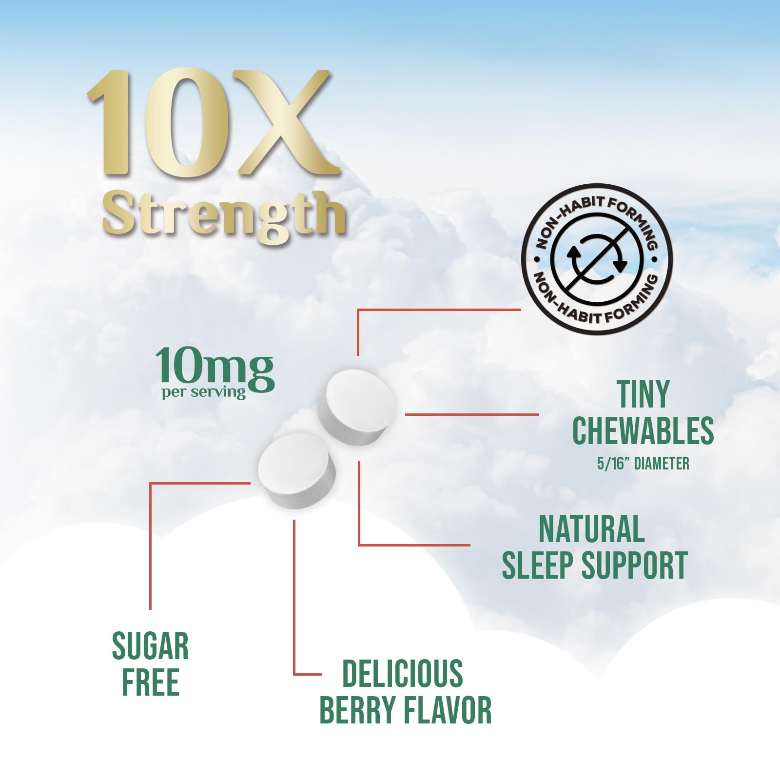 Melatonin 10mg Per Serving - Extra Strength Melatonin Supplements for Restful Sleep Support - Sugar-Free Melatonin Sleep Tabs - Sleeping Support for Adults - Bottled in USA - 240 Fast Dissolve Tablets — Amazon image 3