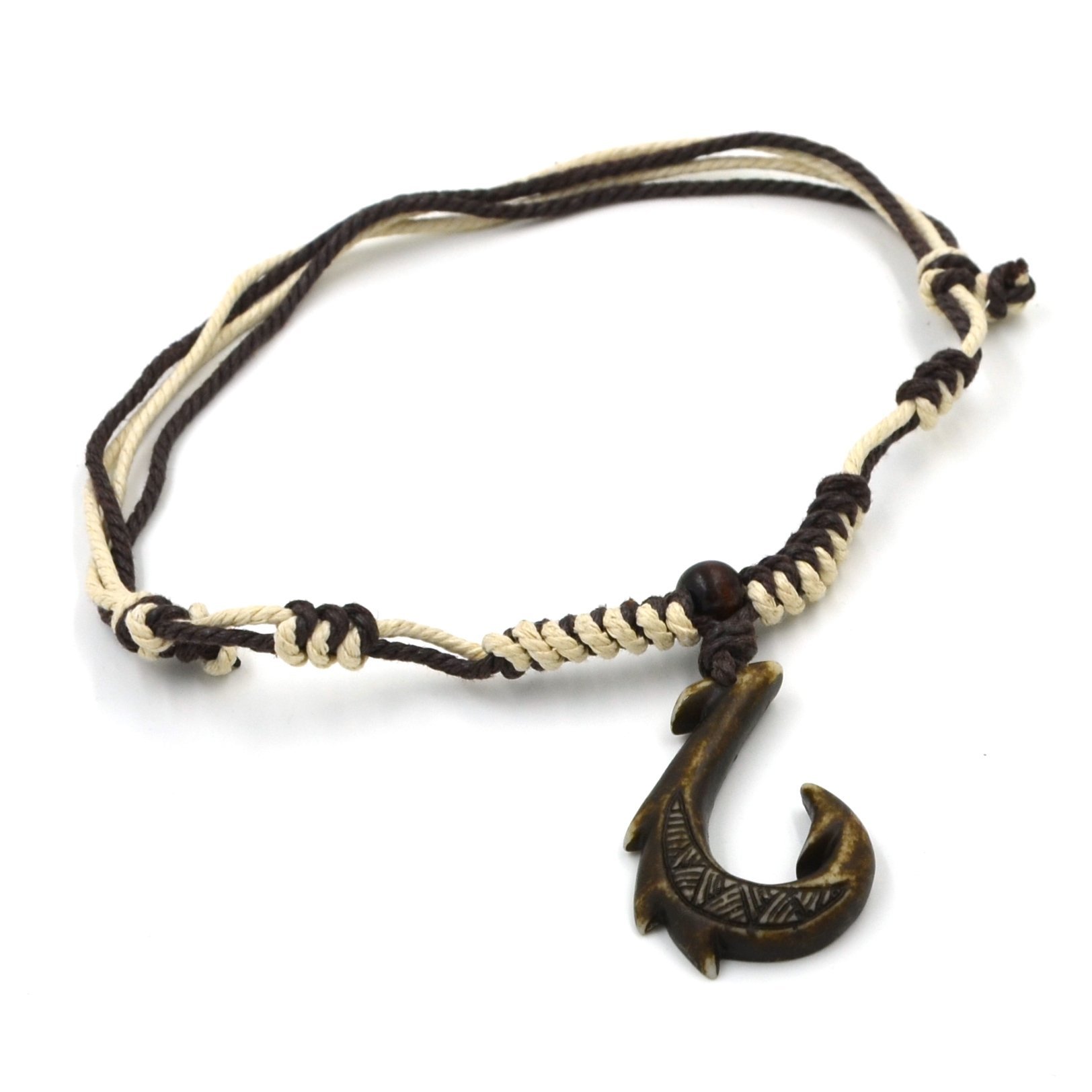 Pacific Island Polynesian Manu Makau Style Hawaii Fish Hook Necklace : Clothing, Shoes & Jewelry