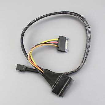GLOTRENDS 12G Mini-SAS(SFF-8643) to U.2 (SFF-8639) NVMe SSD Cable 0.5M with U.2 SSD Mounting Bracket (PCI-SFF8643)