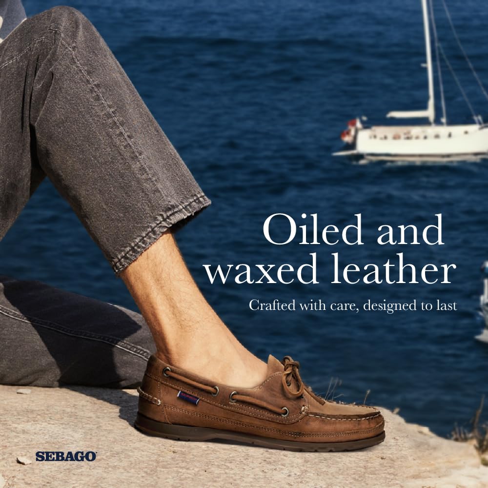 Sebago Scarpette da Barca da Uomo Schooner Crazy Horse Marrone