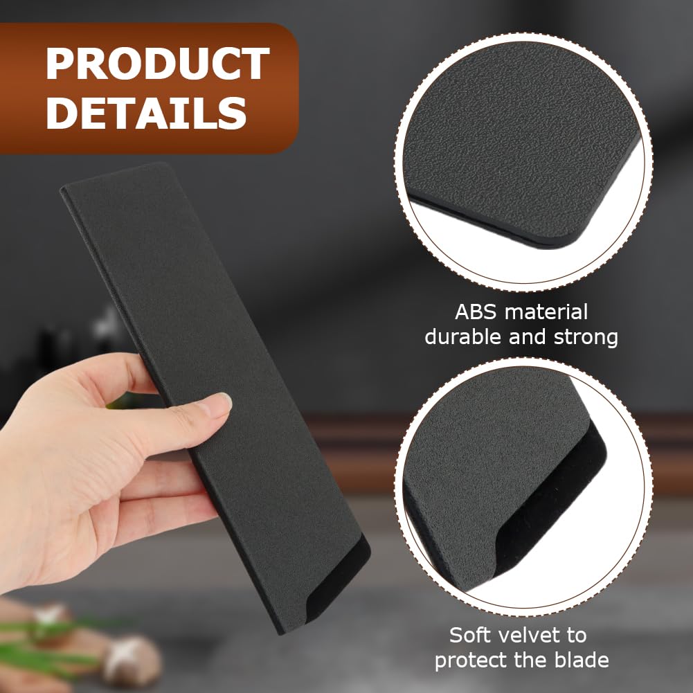 2 protectores de borde de cuchillo, funda de cuchillo de chef de 6 a 8 pulgadas, cubierta universal de ABS, protectores de hoja de cuchillo, forro de fieltro suave antiarañazos, funda para cuchillos
