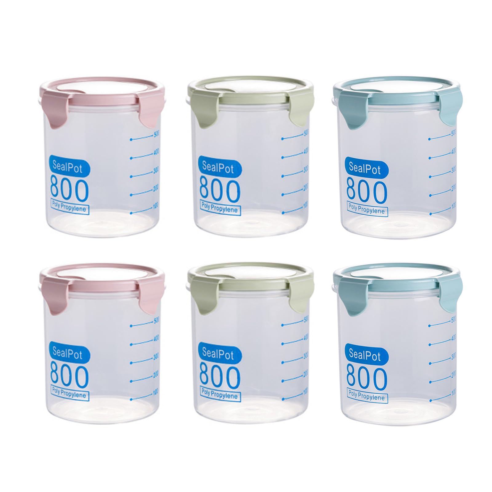 FackLOxc Leakproof Storage Jars with Tight Seal Lids for Rice Flour and Snacks Clear Kitchen Containers Refrigerator Storage Containers
