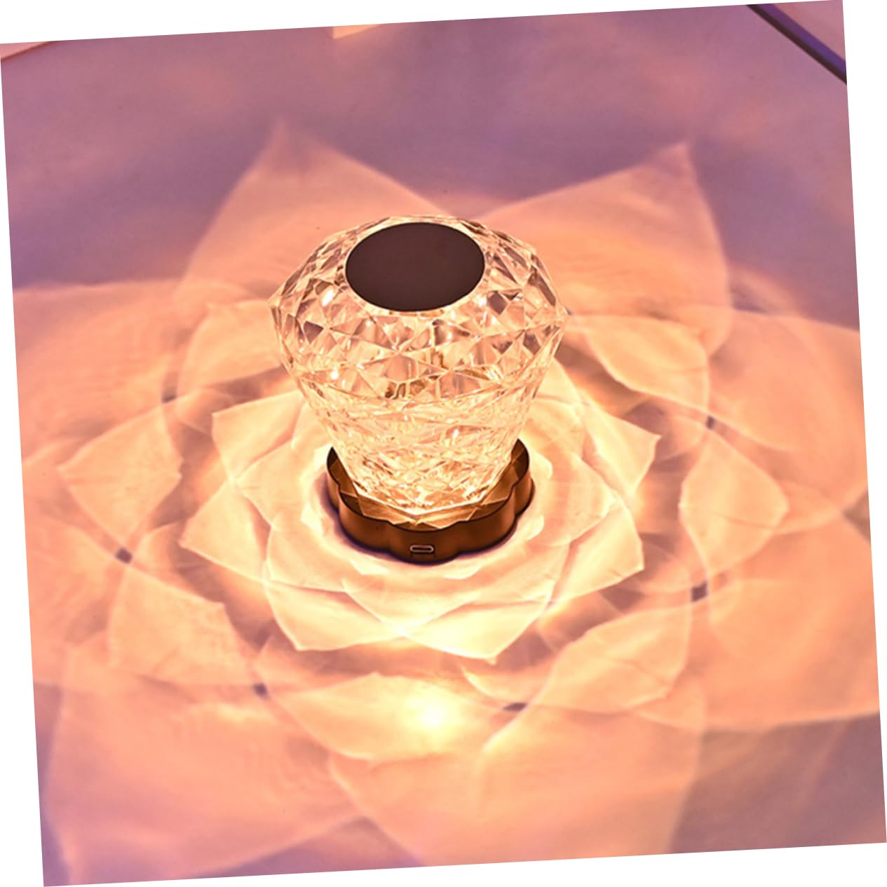 KKXXYQFC Lampada Diamond Night Light Lampada da scrivania Senza Fili Lampada Crystal Touch Lampada in Rosa Lampada da Tavolo Ricaricabile Luce Notturna Ricaricabile Batteria al Litio da 800 mAh Luce