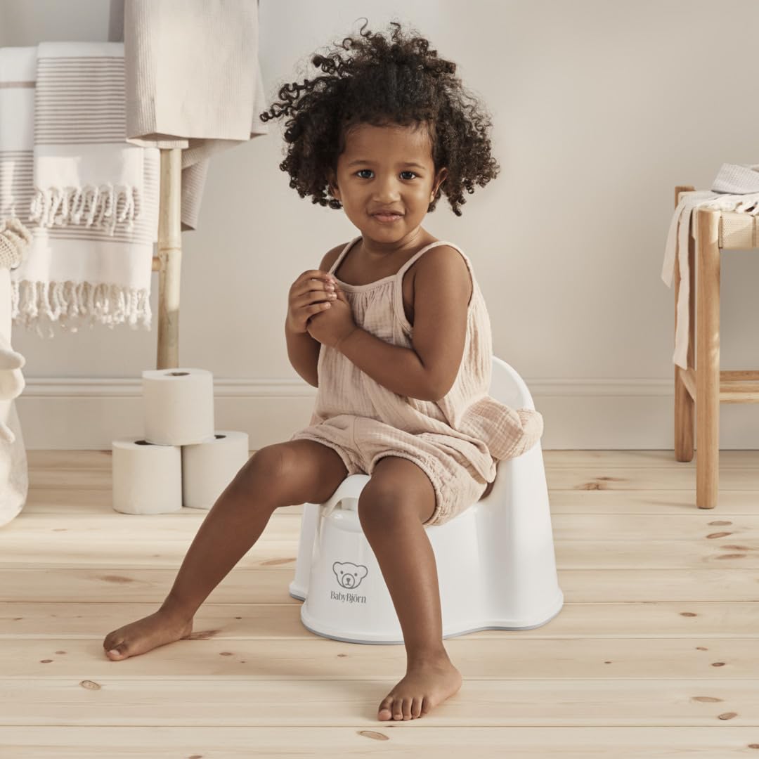 Bundle of BabyBjörn Pot Fauteuil, Blanc/Gris + Marchepied, Blanc/Gris