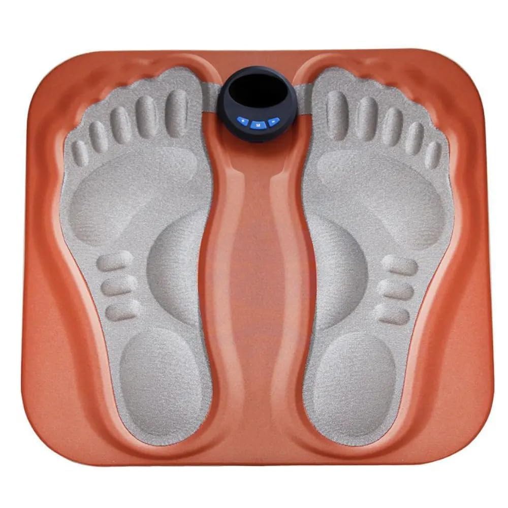 3D Foldable Electric Massage Mat Feet Muscle Stimulator Electric EMS Foot Massager Pad with 6 Modes and 15 Levels, Smart Pulse Foot Pads for Home, Orange-image-41