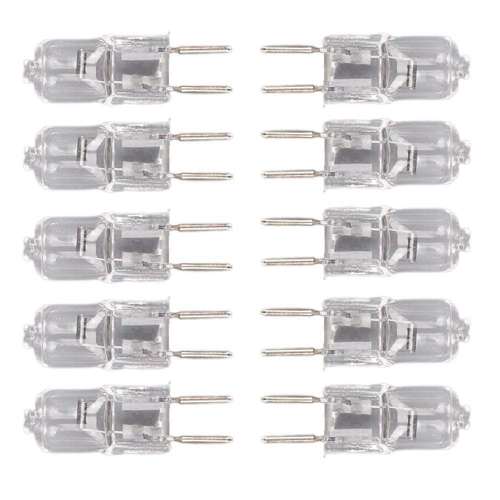 DLEDMOP Halogen Lamps GY6.35 Halogen Light Bulbs Dimmable Warm White 2700K G6.35 Halogen Capsule Bulbs 12V 2-Pin for Andscape Light,50W,10PCS