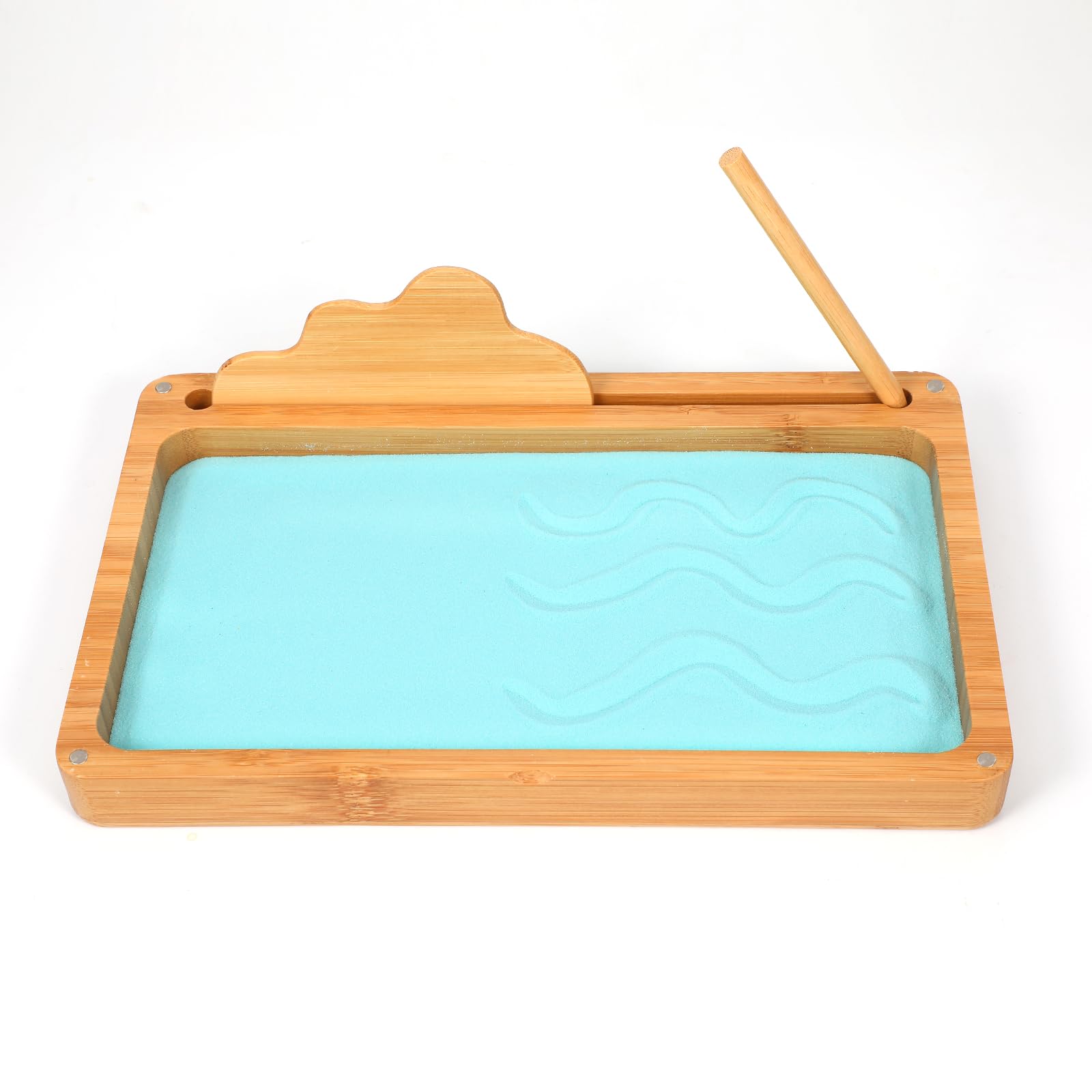 Montessori Tavolo di Sabbia per l'inizio dell'allenamento di scrittura e disegno Giocattolo in legno Montessori Tavolo di Sabbia educativo Giocattolo per lo sviluppo motorio precoce nei bambini (Blu)