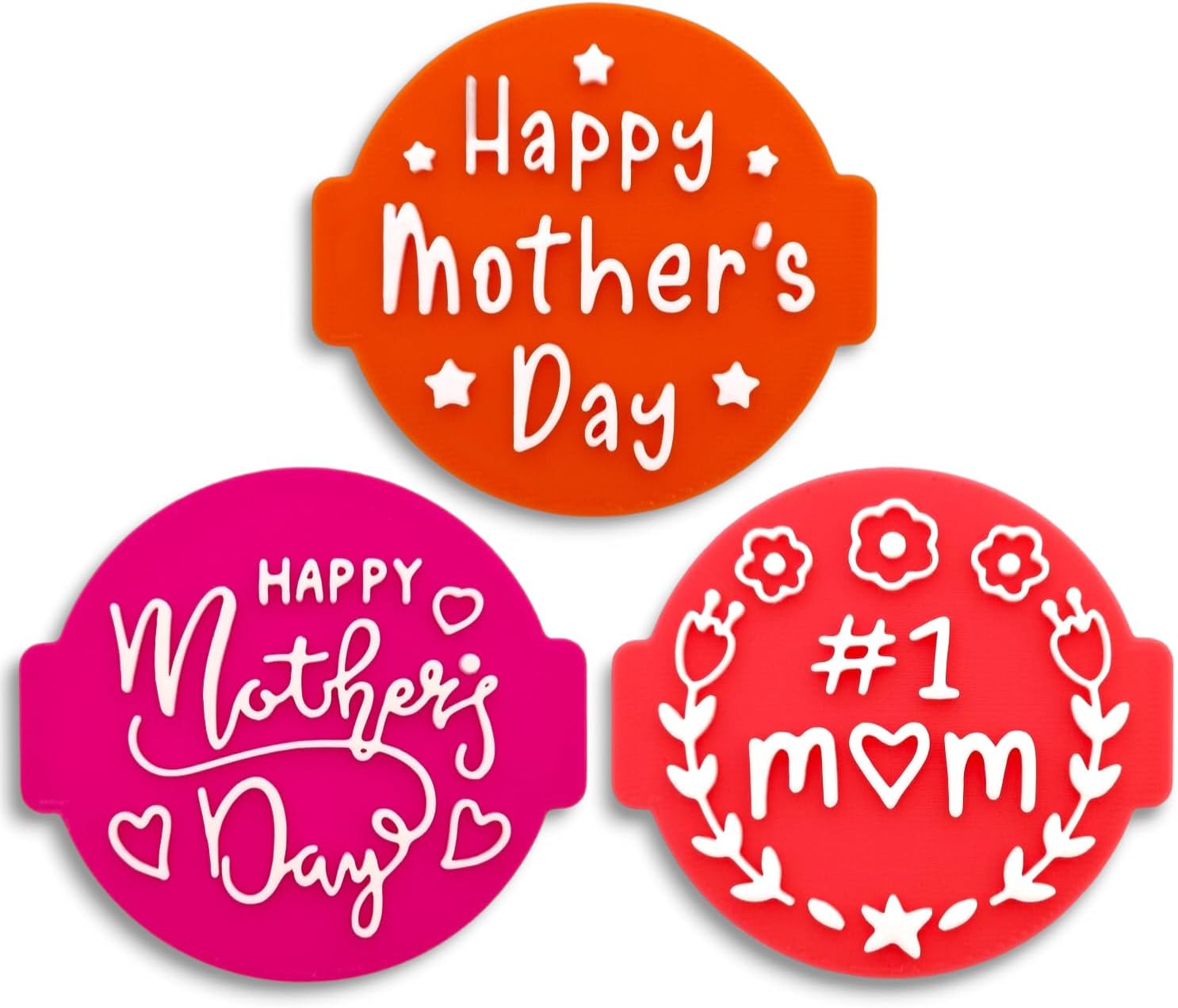 Happy Mothers Day Embosser Stamp for Icing Fondant Frosting Sugar Paste Cupcake Cake Cookie Baking Decoration (Pattern 1)