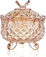 Vista 21 de Colorful Crystal Glass Candy Snack Barrel Storage Jar Embossed Luxury Cookie Buffet Canister With Lids Jewelry Box Jar Biscuit Containers