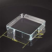 Vista 2 de StayMax Pisapapeles de bloque de vidrio cuadrado