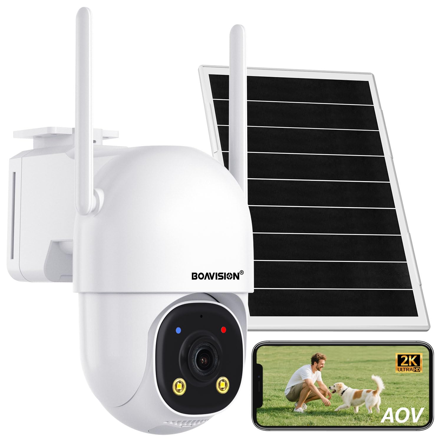 BOAVISION 2K AOV Solar Camera Outdoor Wireless WiFi, 2.4GHz&5Ghz WiFi Security Camera,Color Night Vision, Smart 24/7 Recording, Auto-Tracking, IP66-image-49