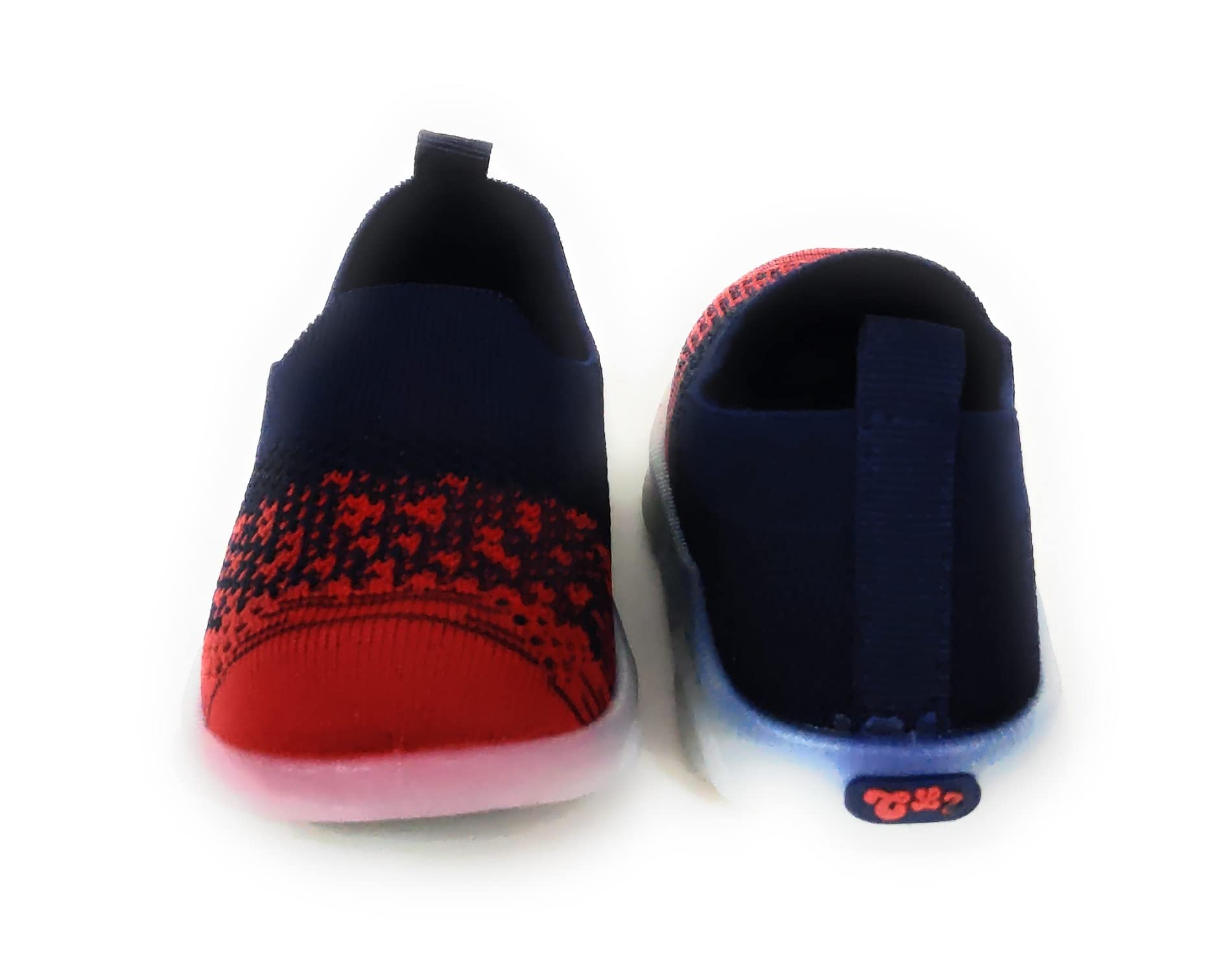 Coolz Kids Knitted Shoes with Light Led-02 for Baby Boys and Girls 9-24 Months (Navy-Red, 9_Months) 3