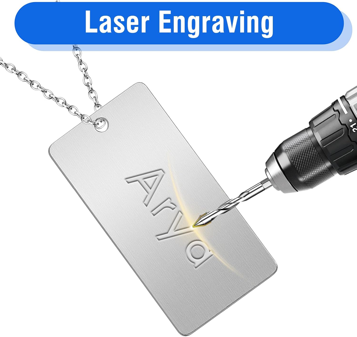 50 Pack Metal Engraving Blanks Silver Stamping Blanks Stainless Steel Rectangle Blank Tags 1 Inch x 2 Inch - Image 4