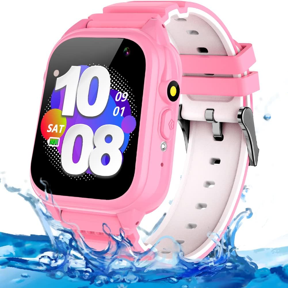 Waterproof Kids Game Smart Watch with 26 Puzzle Game HD Touchscreen Camera Video Music Player Pedometer Alarm Clock Flashlight Educationals Learning Toys for Girls Boys 3-12 Years Old (Pink) Waterproof Kids Game Smart Watch with 26 Puzzle Game HD Touchscreen Camera Video Music Player Pedometer Alarm Clock Flashlight Educationals Learning Toys for Girls Boys 3-12 Years Old (Pink)