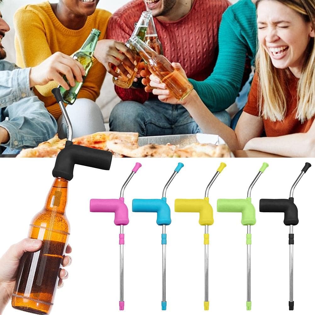 Dioche Zaopatrzenie Firm do Gier Piwo Lejek do Butelki z rurką Dozownik Napojów Odpowiedni Dekoracji Alkoholowych i Innych Imprezowych 32 cm. BLACK