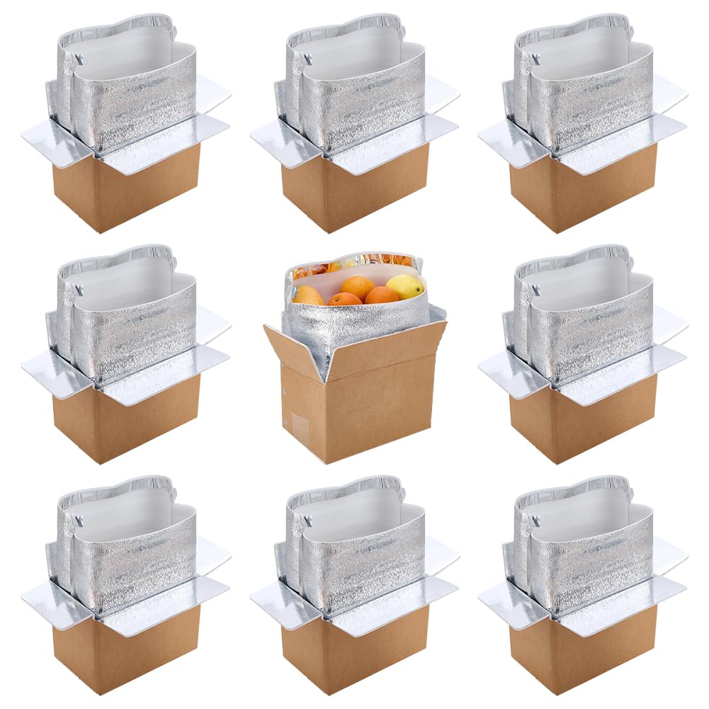 NBEADS 10 pz Scatola di Spedizione Termica con Sacchetti Interni In Alluminio, Scatole Termiche Riutilizzabili per La Spedizione di Alimenti Refrigerati, Spedizione Mailing, Imballaggio