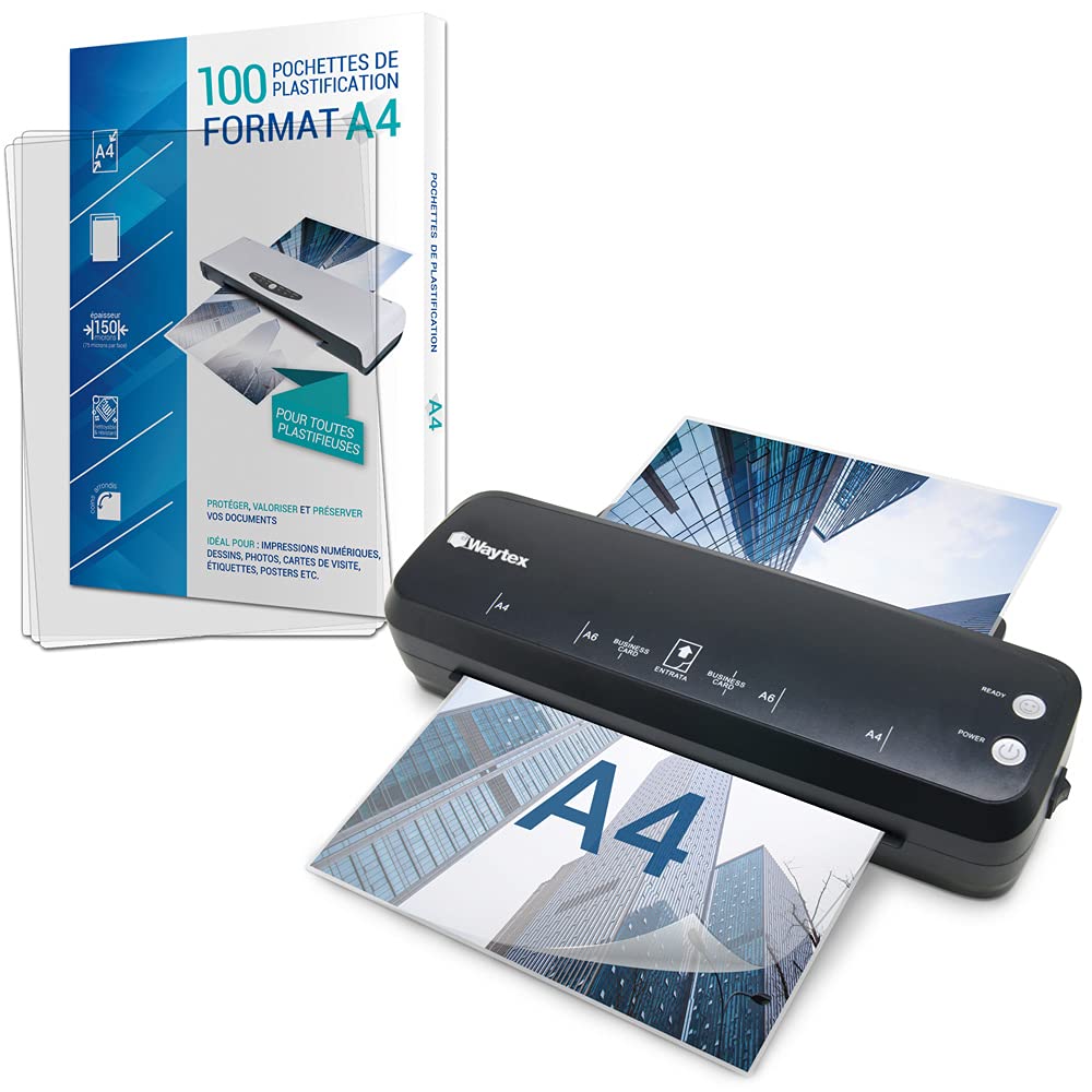 Laminator A4 A5 A6 A7 Pro szybko na gorąco i zimno do 2 x125 mikronów opakowanie z 100 kieszeniami A4