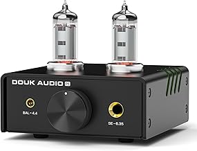 Douk Audio Mini Röhren Kopfhörerverstärker Desktop Stereo Audio Vorverstärker mit 4,4/6,35-mm Buchse (Aluminiumlegierung)
