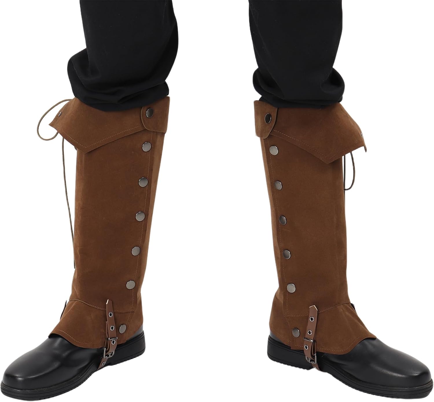 KUOIN Medieval Leg Covers Slim Fit Pirate Renaissance Steampunk Costume for Boots