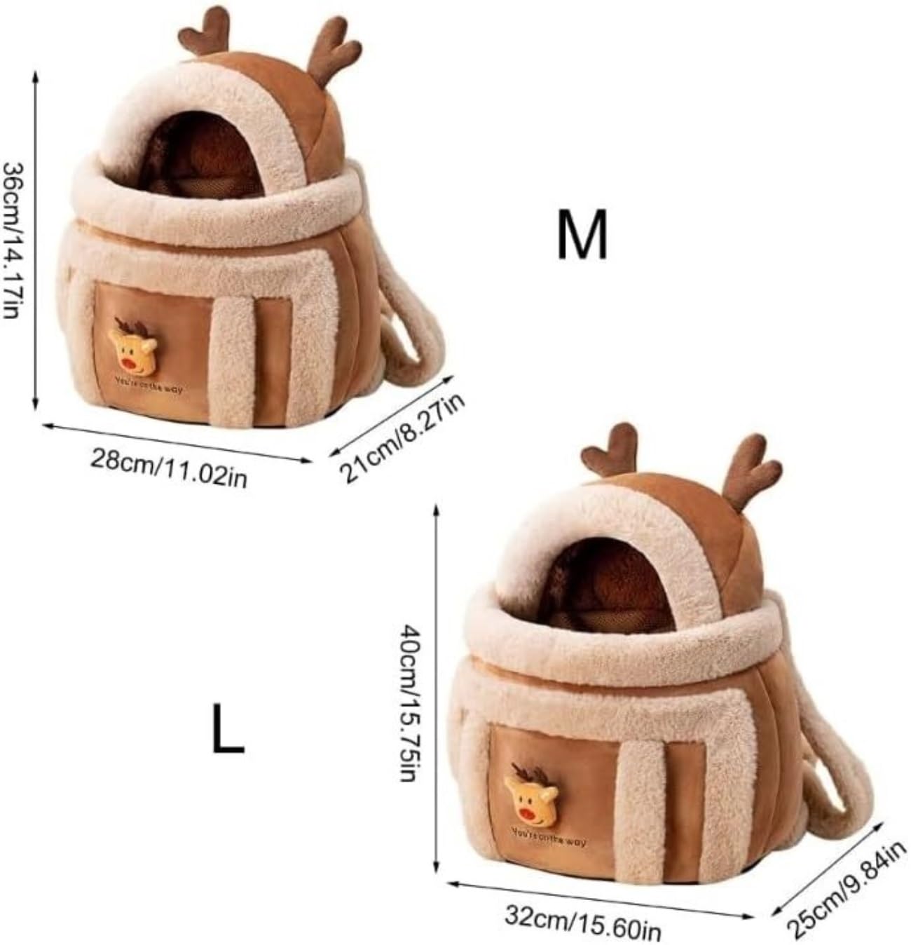 Rucksack Winter Haustier Rucksack Reisetasche Für Katze Hund Tragbare Käfig Tasche Träger Tragen Haustier(Brown,11.02 * 8.27 * 14.17in)