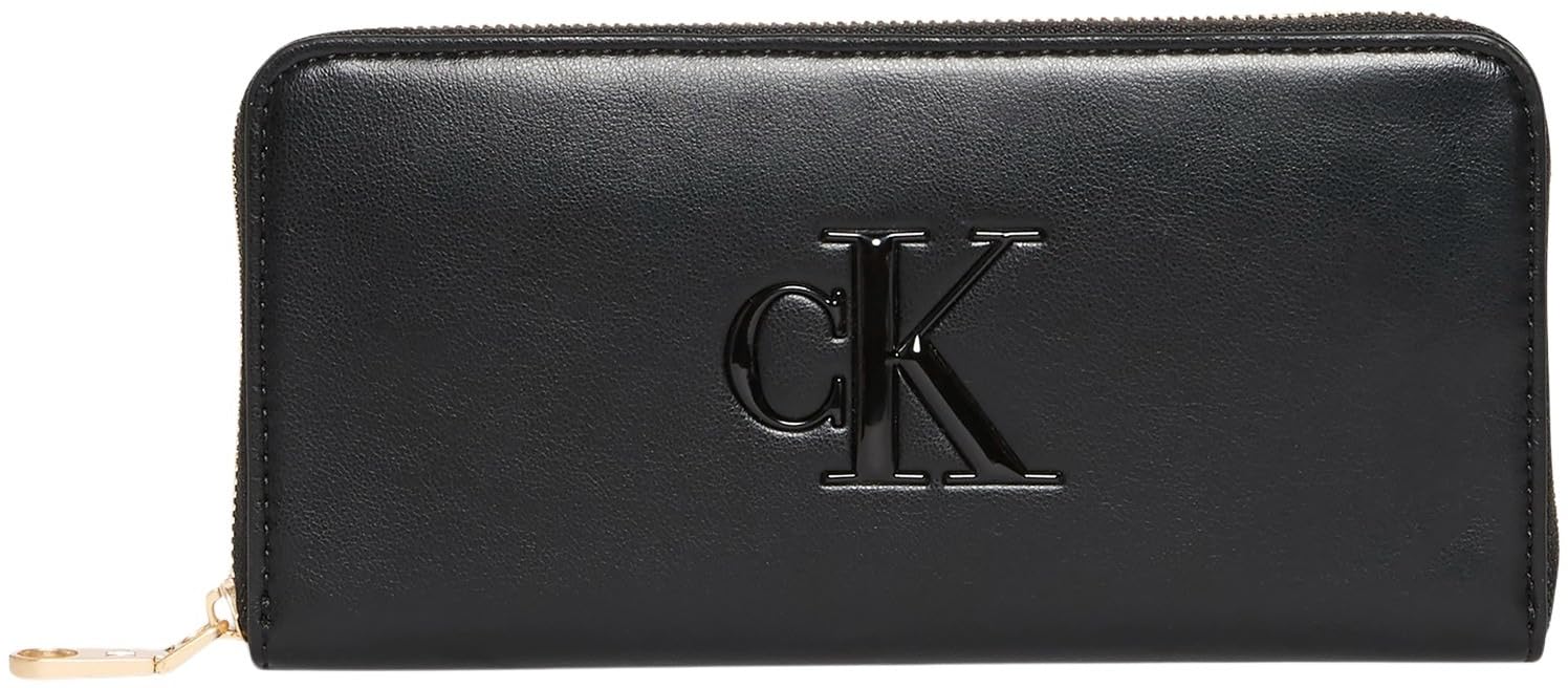 Calvin Klein - Women's Zip Around Wallet - Black - Gold Tone Hardware