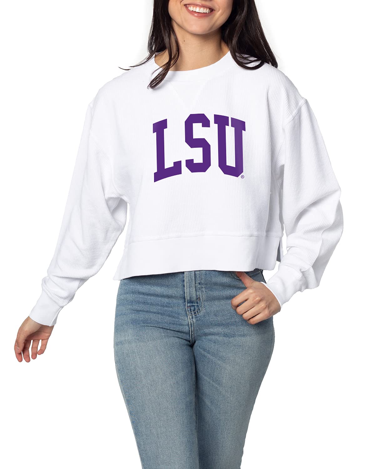 chicka-d NCAA womens Corded Boxy Pullover