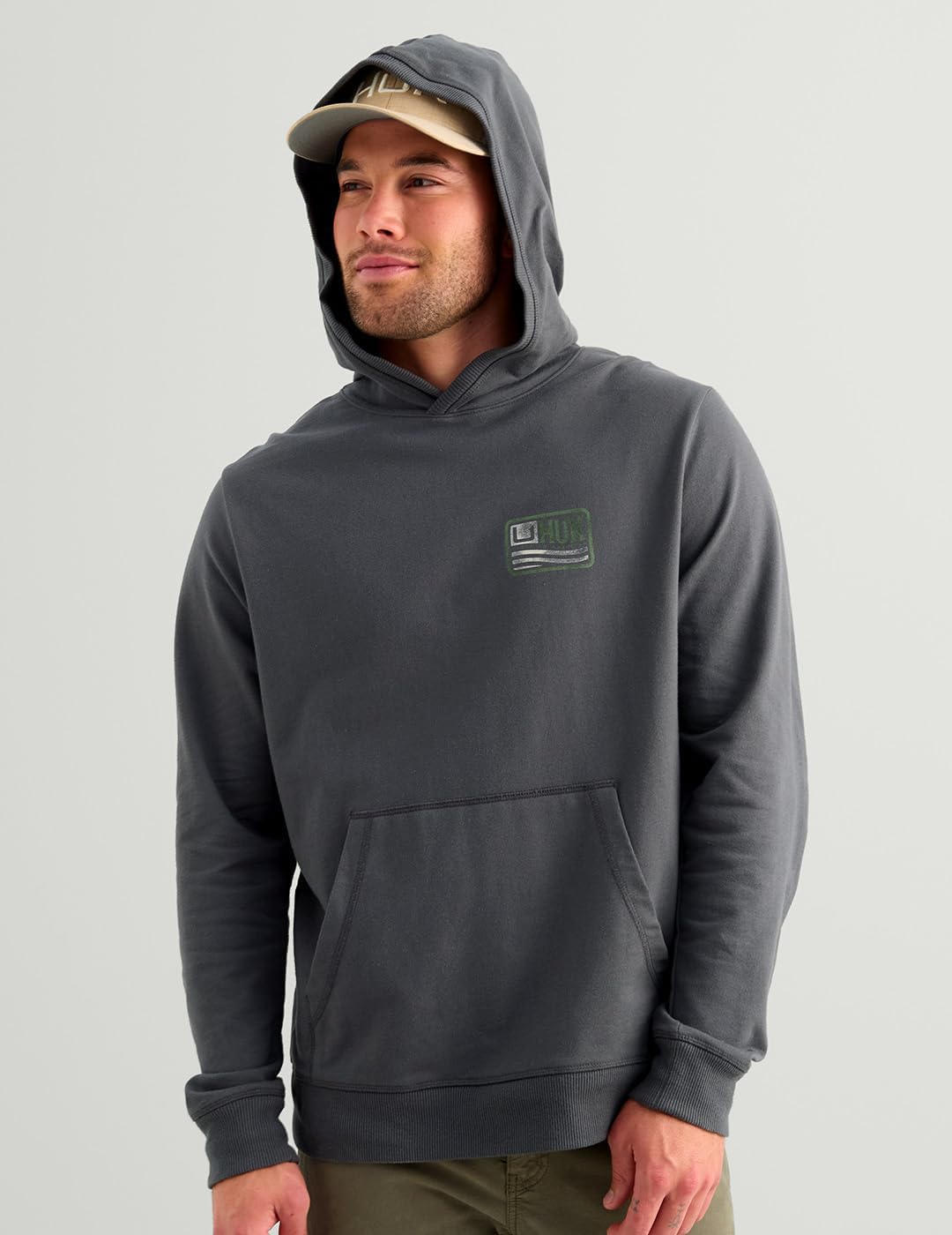 HUK Men's Edisto Terry Hoodie, Soft Terry Cloth Pullover, Lightweight Casual Fishing Hoodie