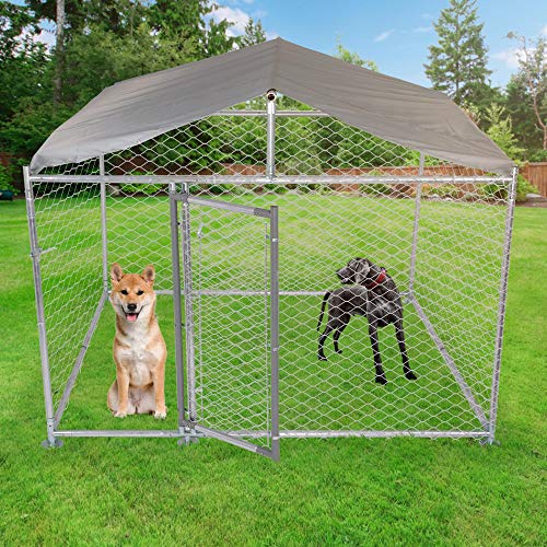 image for LUCKYERMORE Metal Dog Kennel Outdoor for Large Dog, Easy to Clean & Ru