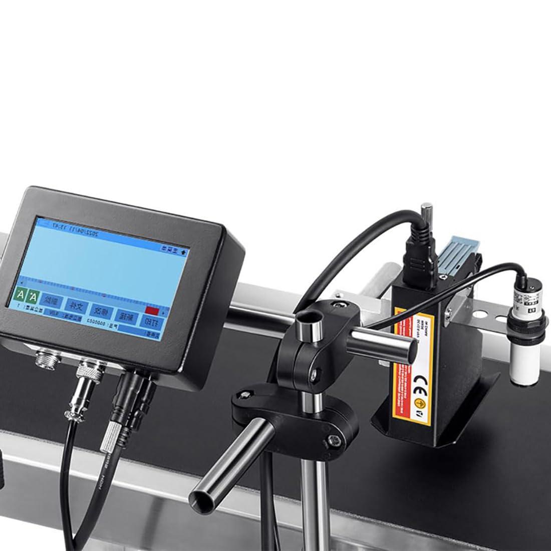 HLGKBY 12.7/25.4mm Online Inkjet Coder, Industrial Inkjet Printer Online Inkjet Coding Printer Batch Date,Number Code on Carton Box,Plastic Bags,Tin can,Pet Bottles ZX25