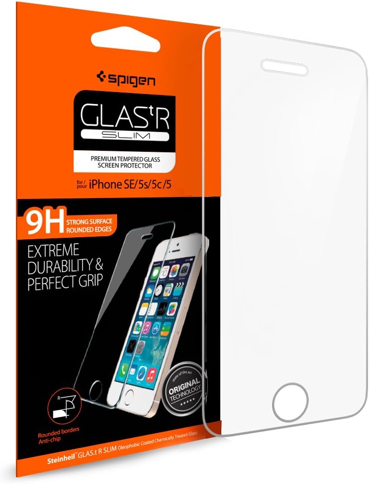 Spigen Glas tR Slim iPhone SE Screen Protector with Tempered Glass Lifetime Warranty for iPhone SE