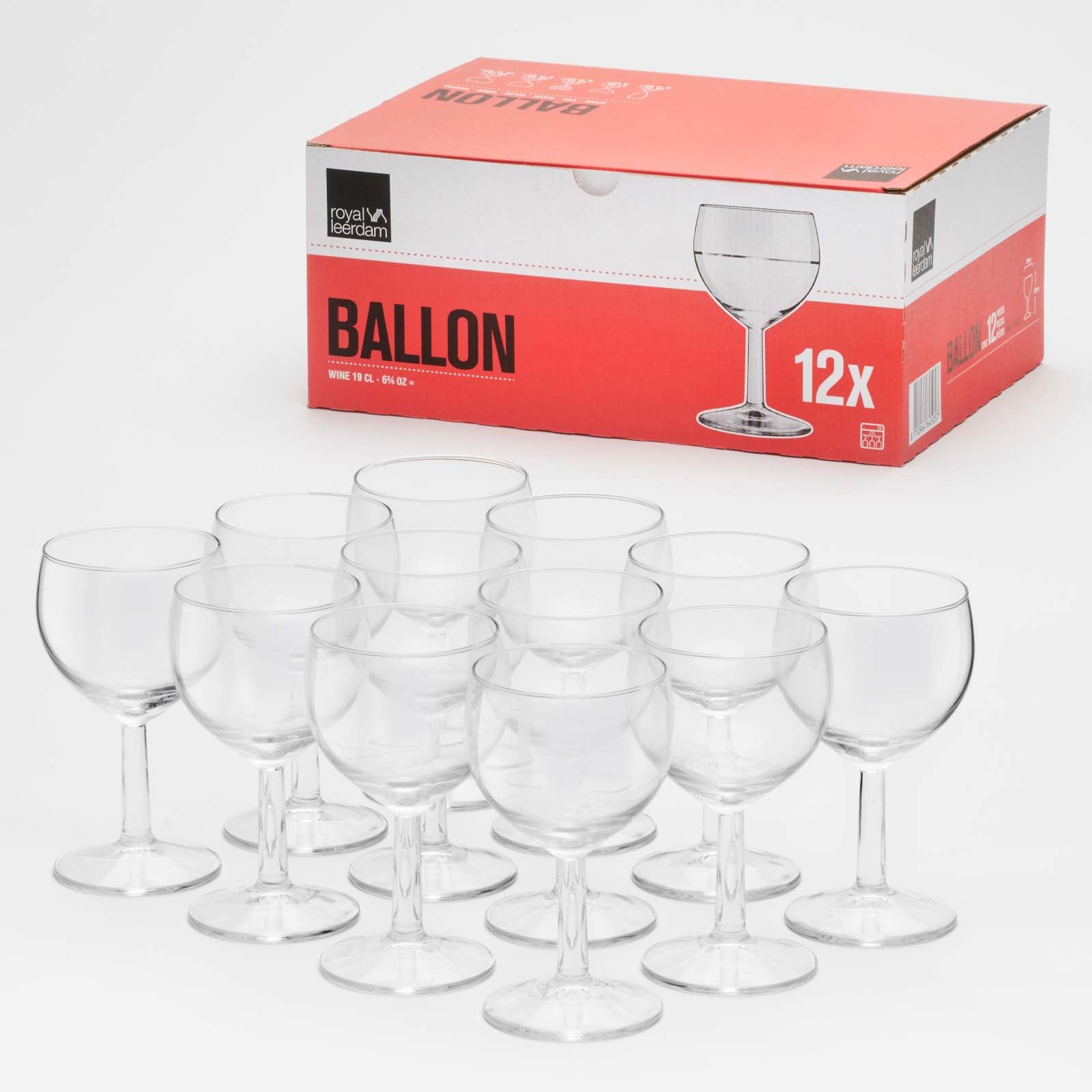 Van Well Ballon - Set di 60 calici da vino professionali da 19 cl, calibrati da 0,1 l, calici trasparenti per ristorazione e casa
