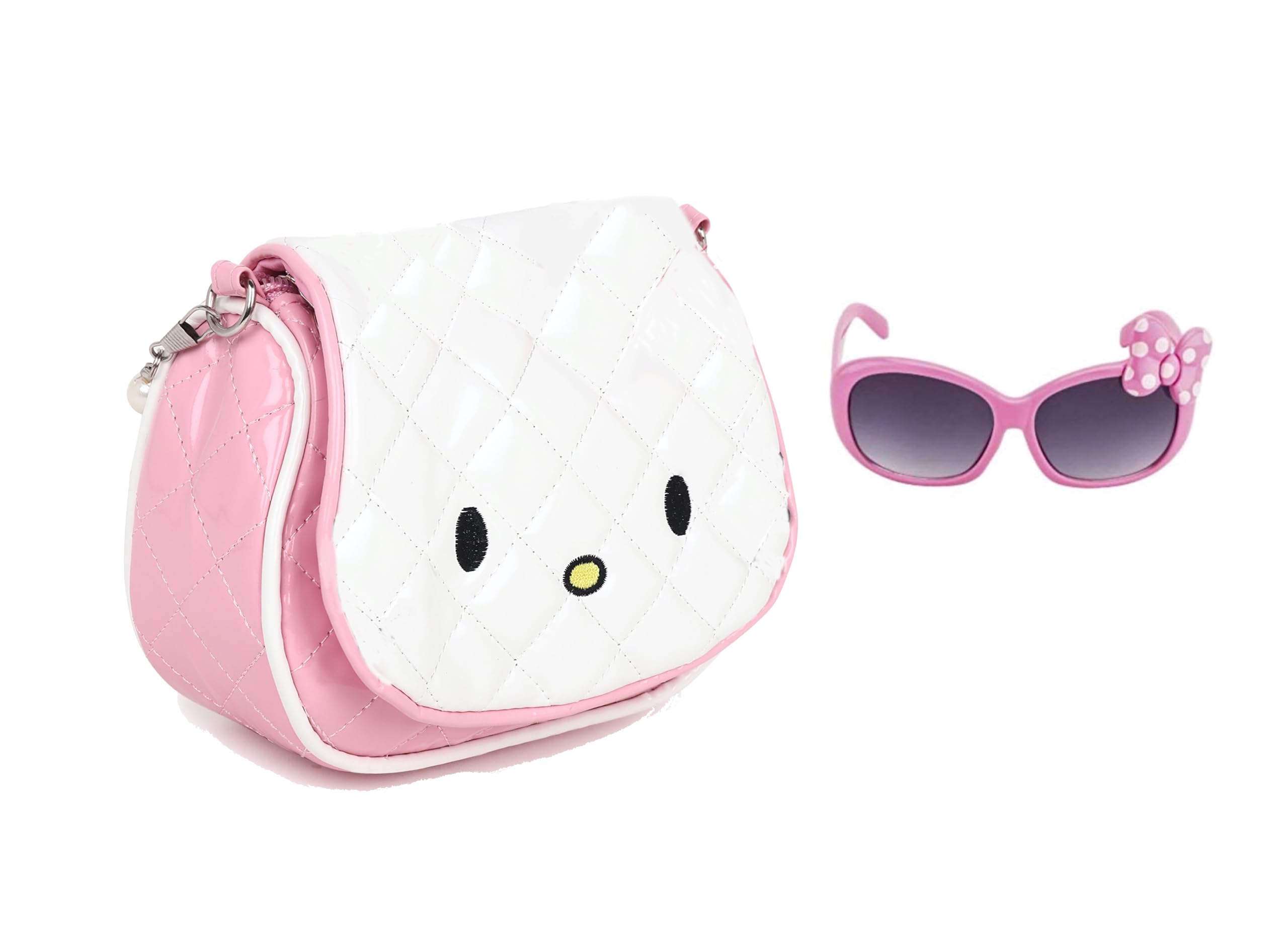 Sanjis Enterprise Combo Of Cartoon Crossbody Hand Purse for Girls Kids Toddler Mini Cute Handbags Shoulder Messenger Phone Purse Wallet Sling Bag and 1 sunglass (Pack Of 2)