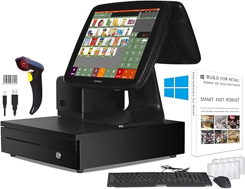 Miniatura 6 de Se envía desde Estados Unidos) Sistema de punto de venta al por menor Touch POS Caja registradora con software, impresora térmica, cajón de