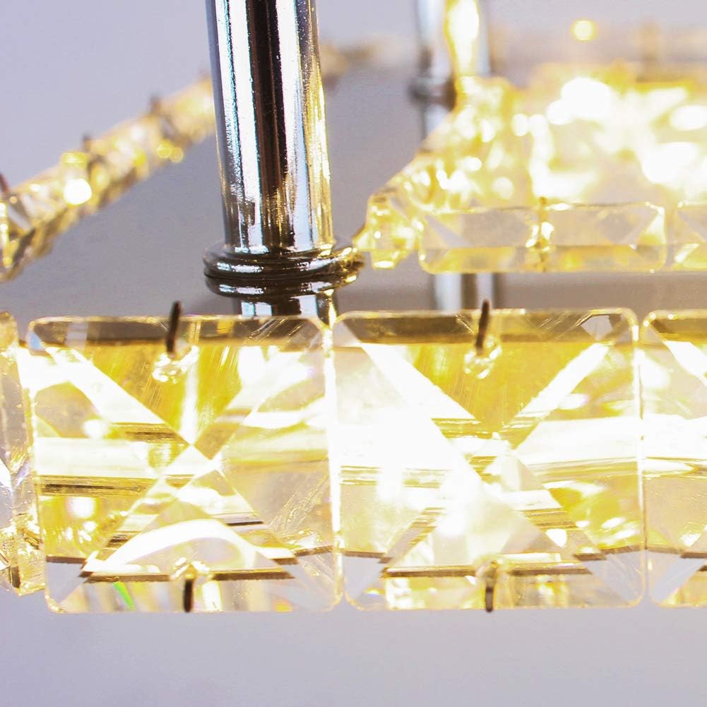 Petit lustre LED semi-encastré en cristal Plafonnier moderne en cristal pour chambre à coucher salle à manger couloir