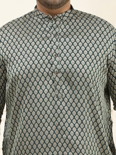 Image of SOJANYA Plus (Since 1958) Men's Cotton Linen Foil Printed Only Long Kurta