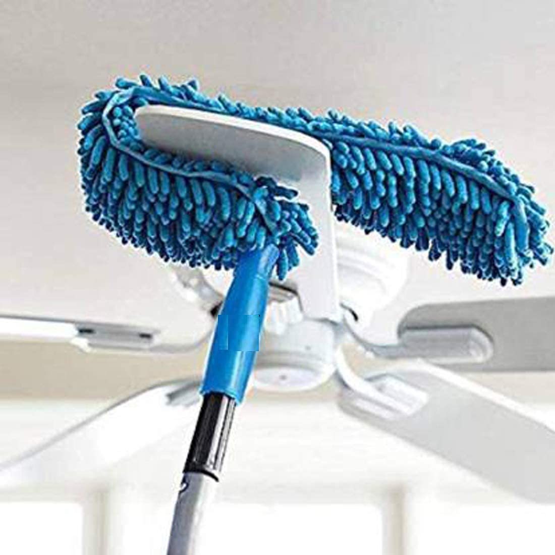 HELOO MART Multipurpose Cleaning Brush Long Reach Large Head Washable Telescopic Pole Extendable Microfiber Feather Duster Dust Cleaner for Ceiling Fan Home Or Office