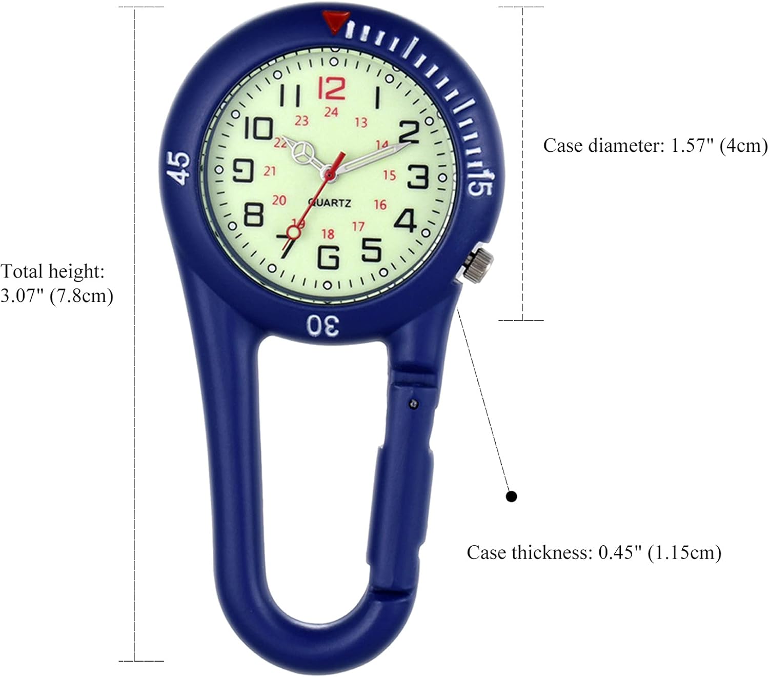 Lancardo Clip On Quartz Watch for Men and Women Glow in The Dark Backpack Buckle Belt Fob Watch for Doctors Nurses Chefs Hiking or Climbing